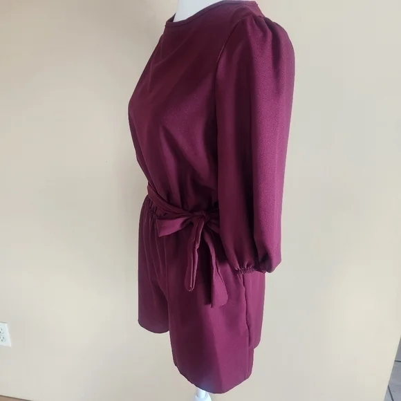 2 Hearts mock neckline sleeves 3/4 waist Belt Size Small - Picture 6 of 14